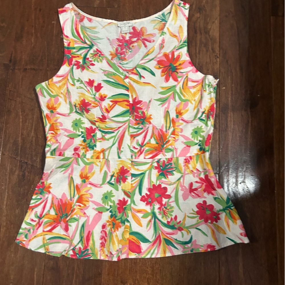 J. Crew Pink and Yellow Floral Top - Picture 4 of 4